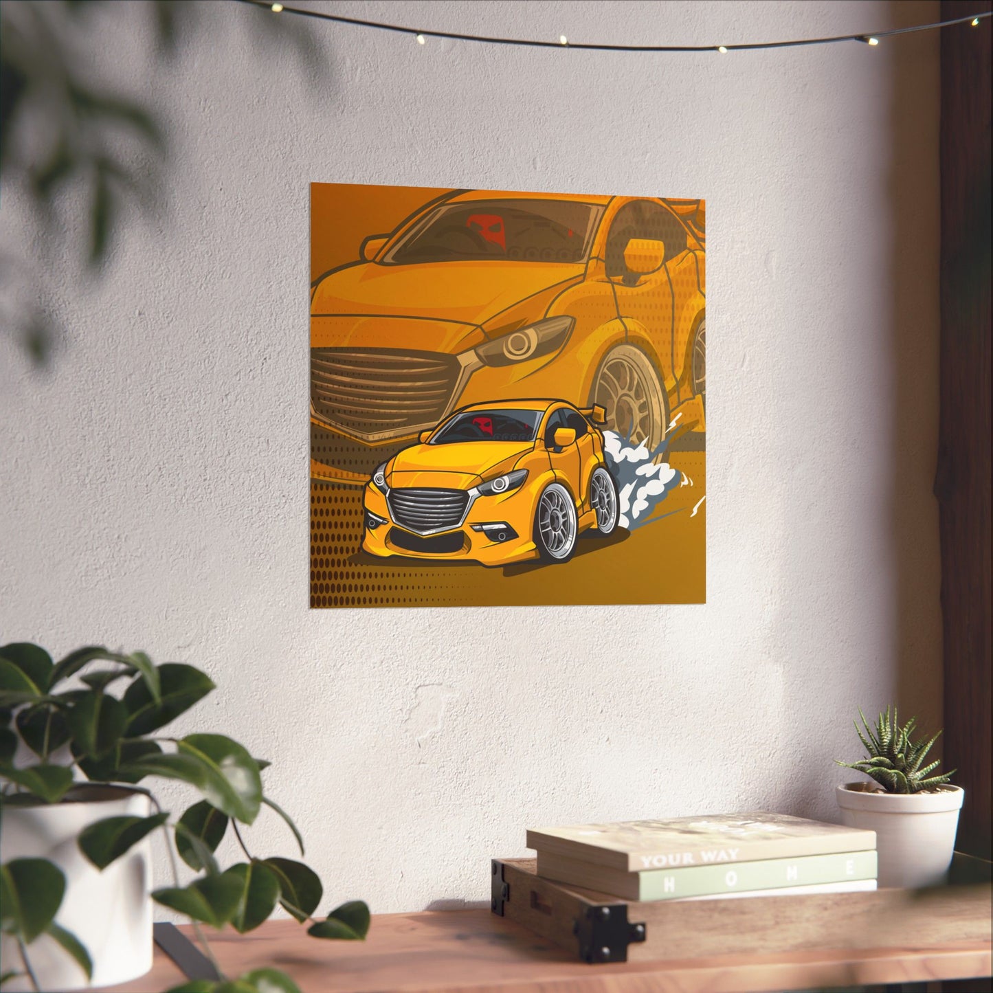 Racing Car Matte Square Poster - Dynamic Automotive Wall Art - CreativeRino
