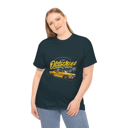 Retro Car Unisex Heavy Cotton Tee - "Oldschool Cruisin'" T-shirt Design - CreativeRino