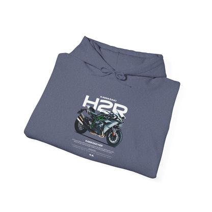 Kawasaki Ninja H2R Motorcycle Enthusiast Heavy Blend Hooded Sweatshirt - CreativeRino