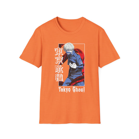 Anime-Inspired Tokyo Ghoul Unisex Softstyle T-shirt - Anime Cool Character Design - CreativeRino