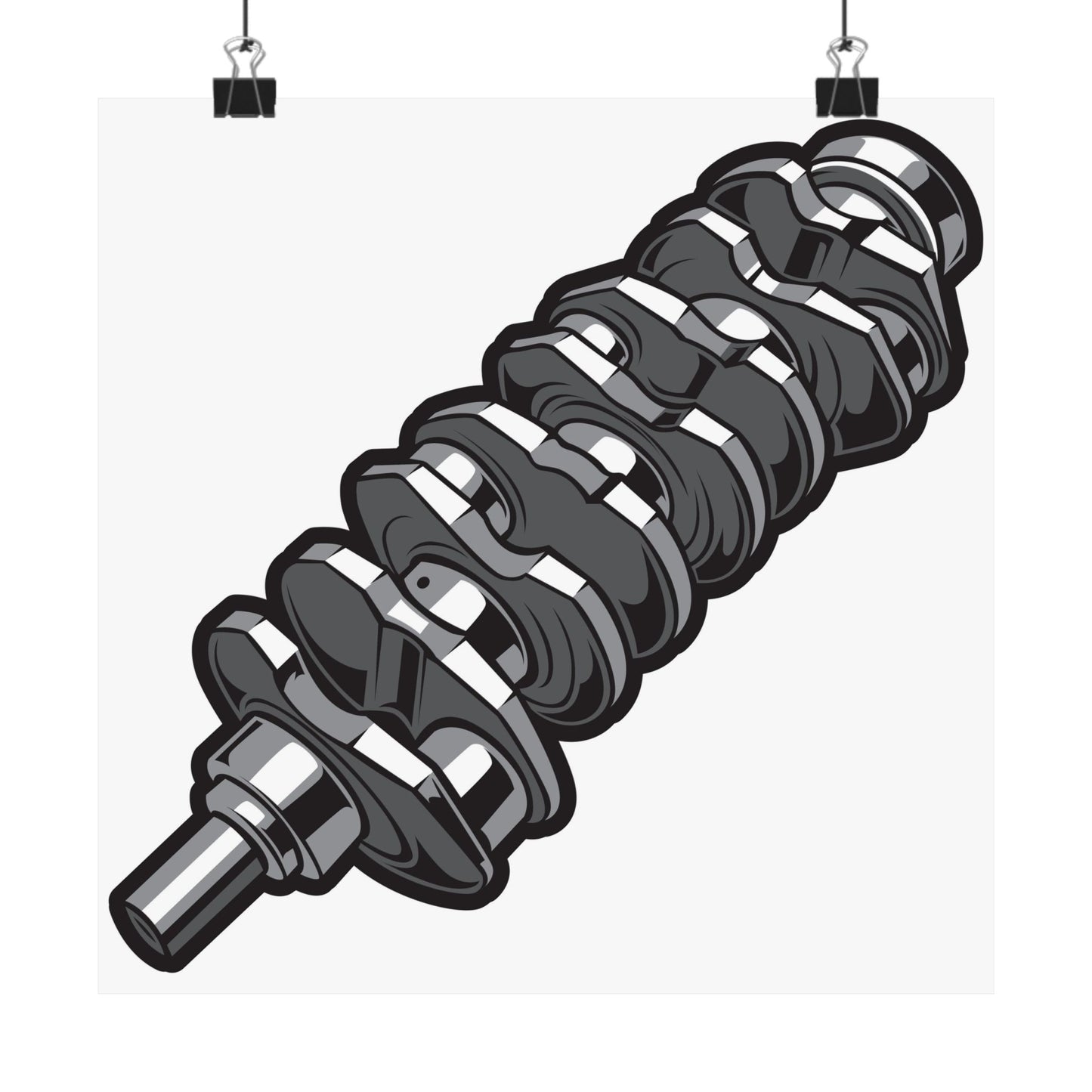 Crankshaft Matte Square Poster - Unique Automotive Art for Car Enthusiasts - CreativeRino