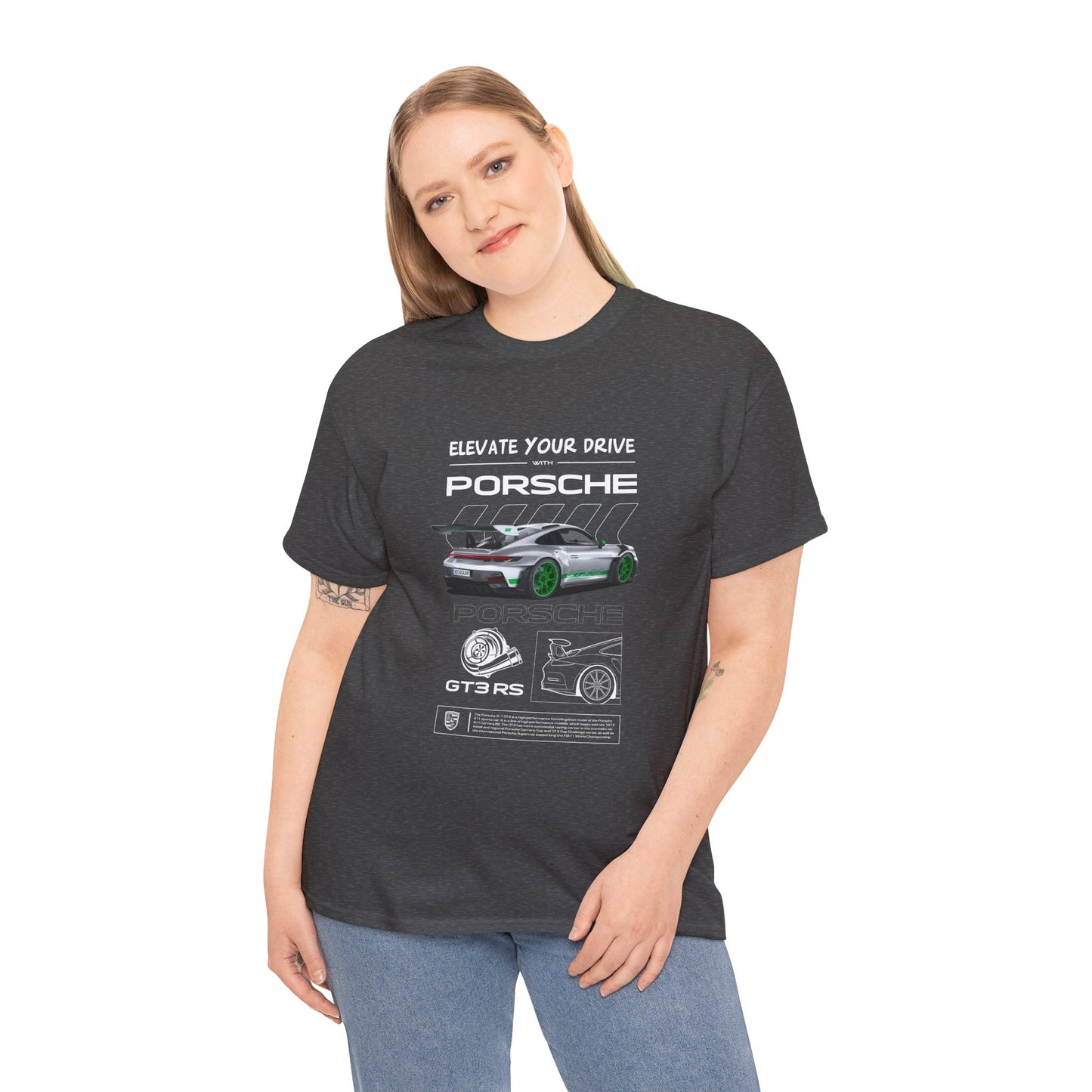 Porsche 911 Elevate Your Drive Unisex Heavy Cotton Tee - CreativeRino