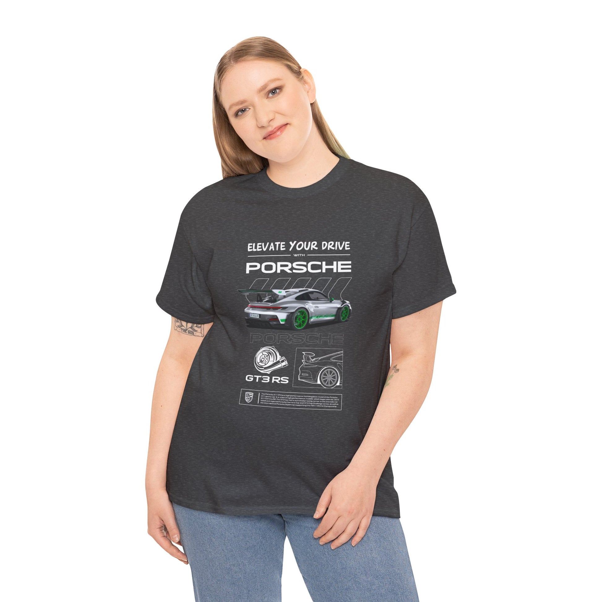 Porsche 911 Elevate Your Drive Unisex Heavy Cotton Tee - CreativeRino