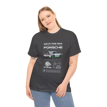 Porsche 911 Elevate Your Drive Unisex Heavy Cotton Tee - CreativeRino