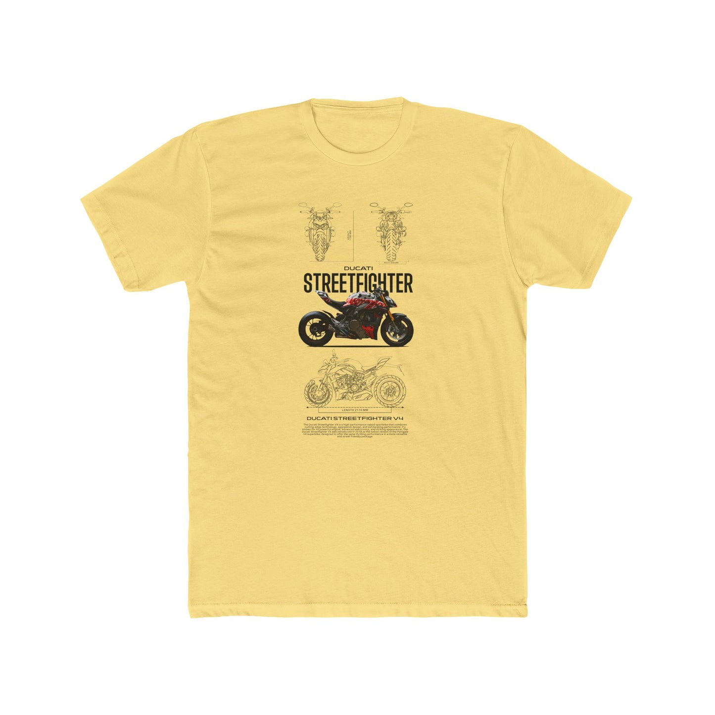 Ducati Streetfighter Unisex Cotton Crew Tee - Perfect T-shirt Gift for Motorcycle Lovers - CreativeRino