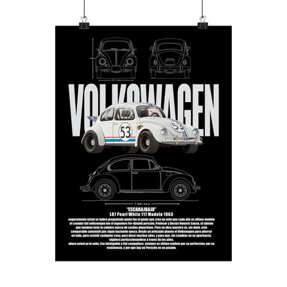 Classic Volkswagen Matte Vertical Poster - Retro Car Wall Art - CreativeRino