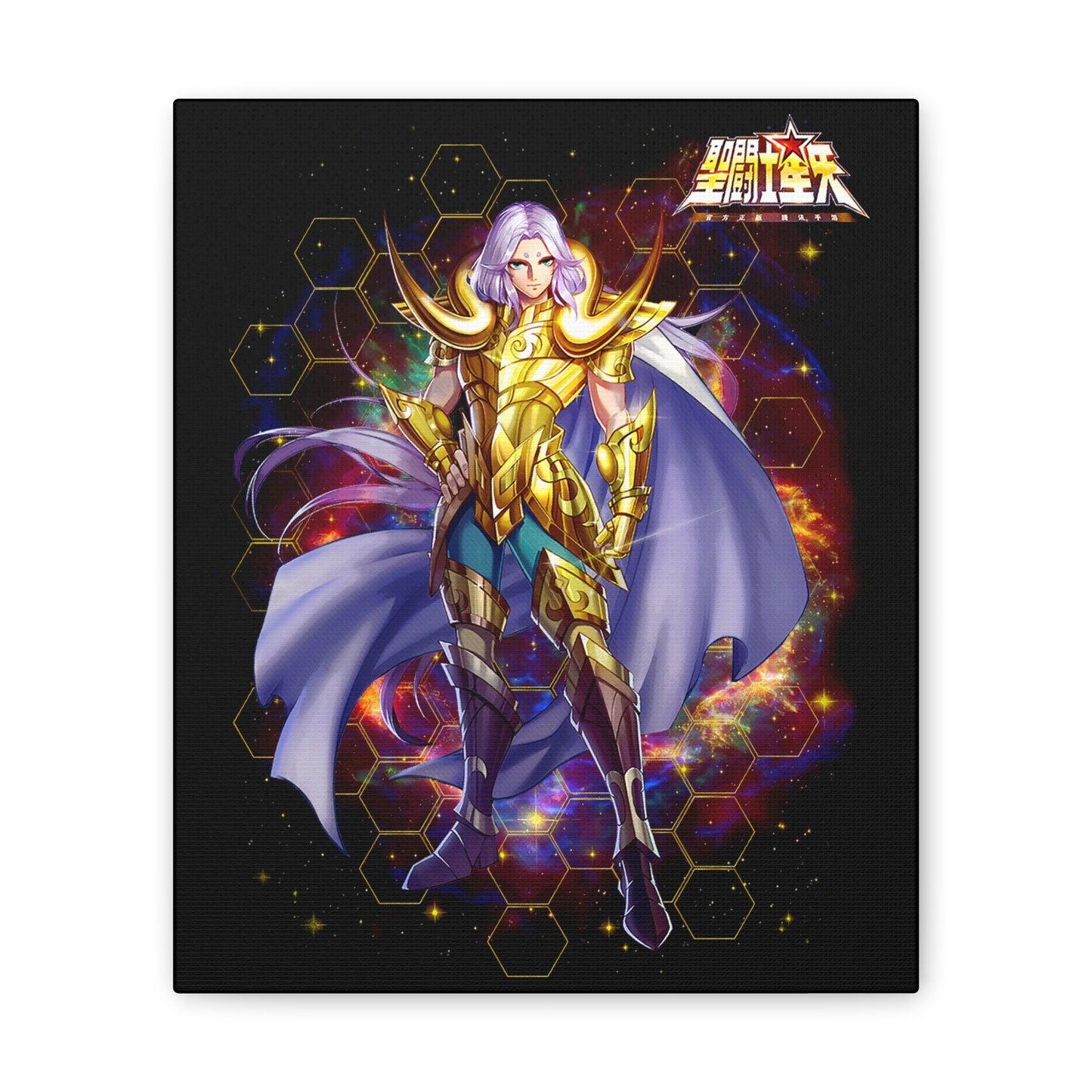 Aries Mu Cosmic Hero Canvas Art - Vibrant Superhero Wall Decor - CreativeRino