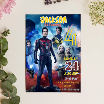 Ant Man Birthday Invitation Template - CreativeRino