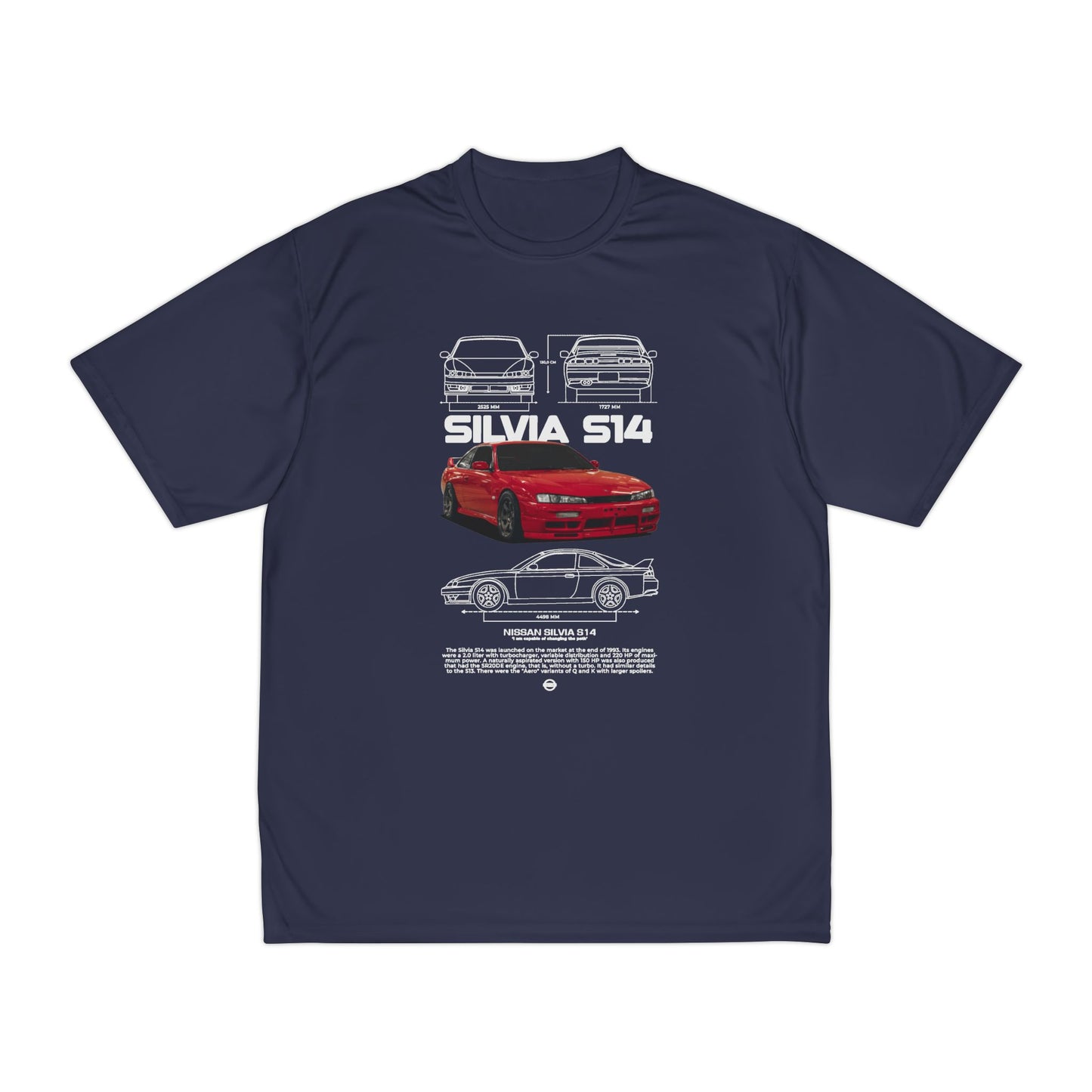 Nissan Silvia S14 Men's Performance T-Shirt - Graphic T-shirt for Car Enthusiasts - CreativeRino