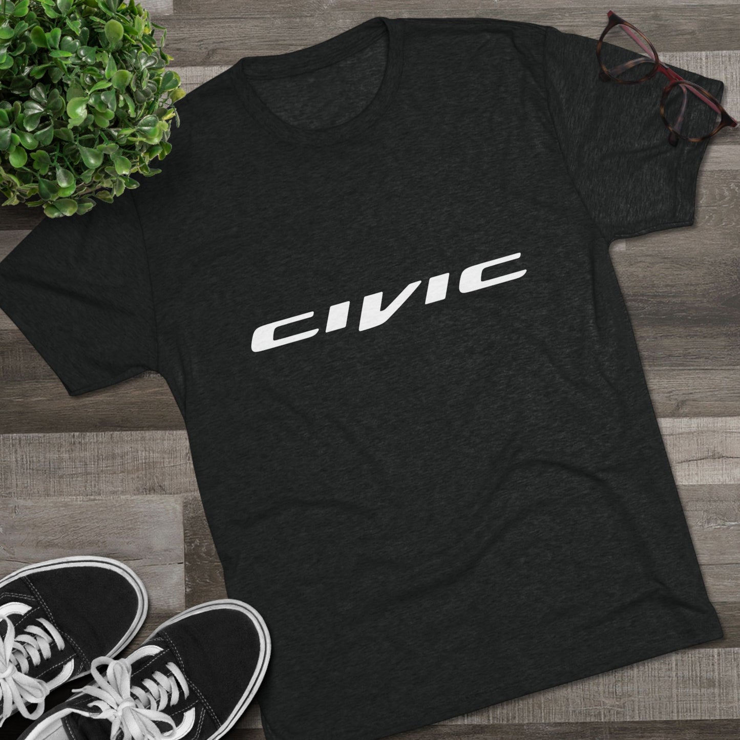 Honda Civic Estilo Enthusiast Unisex Tri-Blend Crew Tee - Retro Car T-shirt Design - CreativeRino