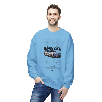 BMW CSL Fleece Crewneck Sweatshirt - Perfect for Car Enthusiasts - CreativeRino