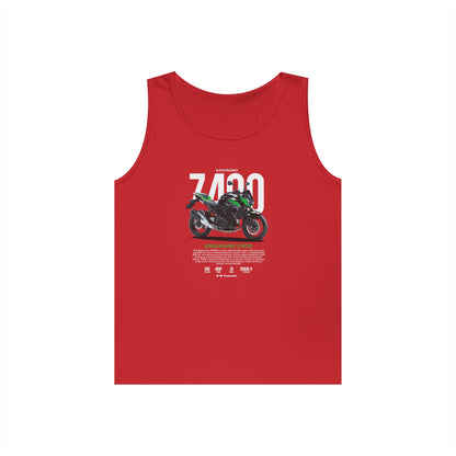 Kawasaki Z400 Unisex Heavy Cotton Tank Top - Perfect T-shirt for Motorbike Enthusiasts - CreativeRino