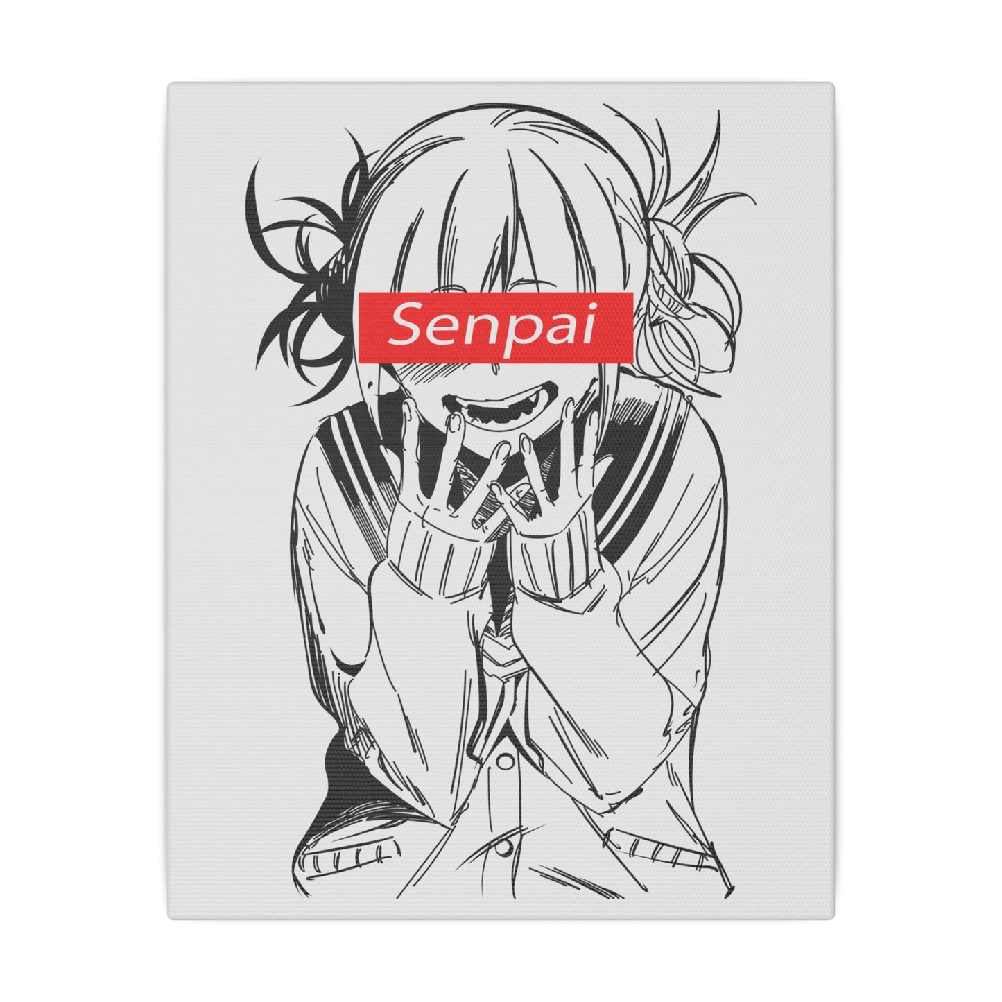 Anime Wall Art Canvas - Hentai 'Senpai' Design - Stretched Matte Print for Home Decor - CreativeRino