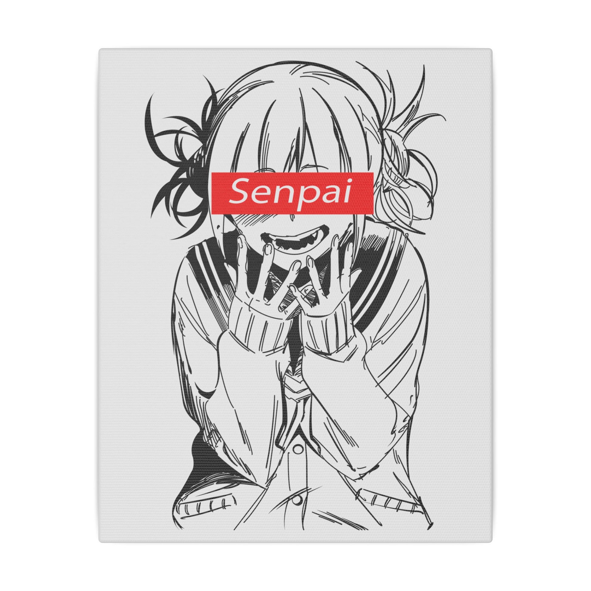 Anime Wall Art Canvas - Hentai 'Senpai' Design - Stretched Matte Print for Home Decor - CreativeRino