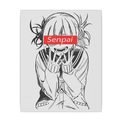 Anime Wall Art Canvas - Hentai 'Senpai' Design - Stretched Matte Print for Home Decor - CreativeRino