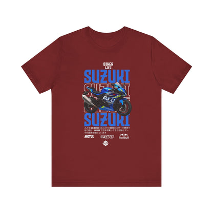 Biker Life Suzuki T-Shirt - Unisex Jersey Tee for Motorcycle Enthusiasts - CreativeRino