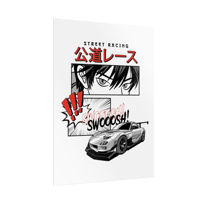 Street Racing Art Print - Vintage Car Poster for Auto Enthusiasts - CreativeRino