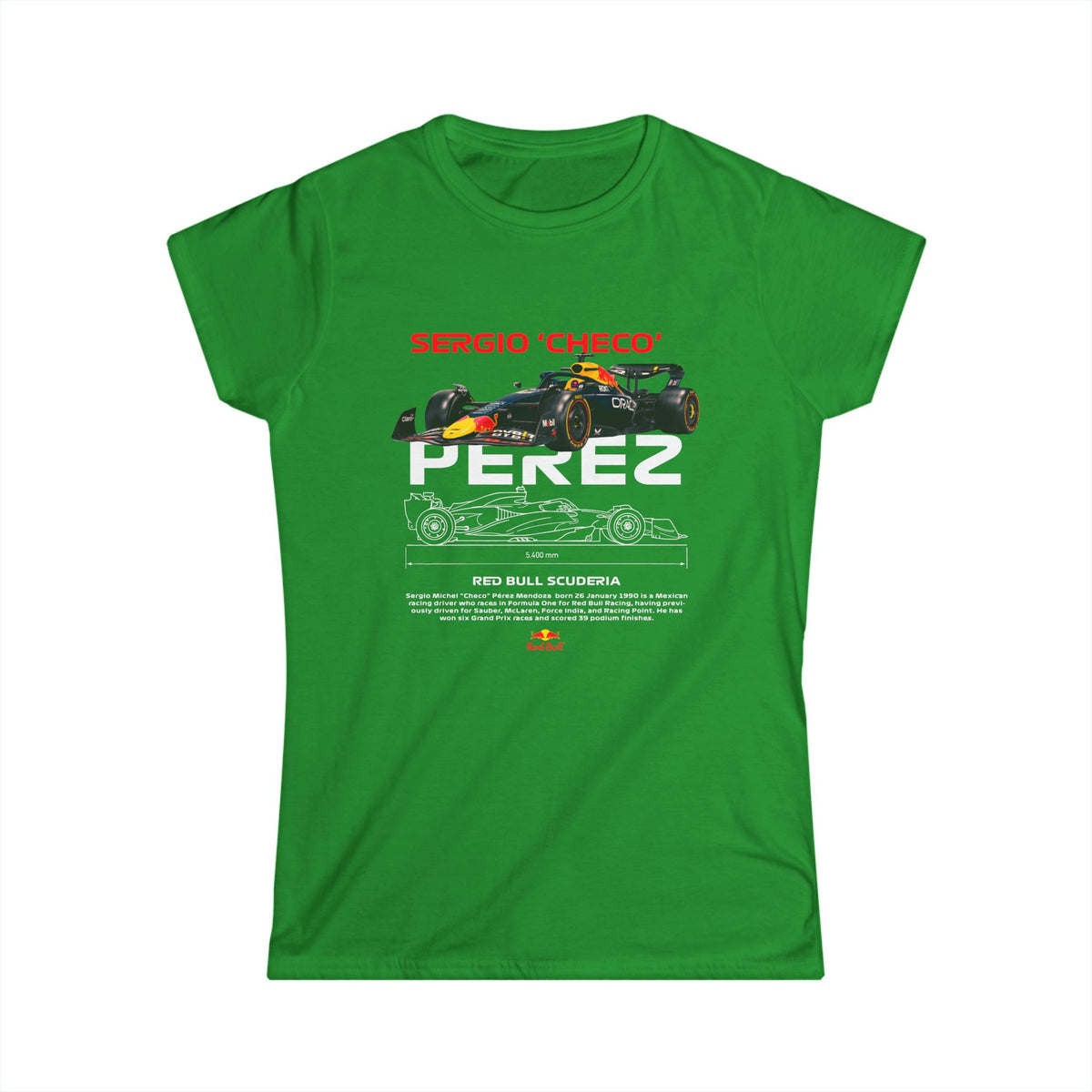 Sergio 'Checo' Perez Women's Softstyle Tee - Red Bull Racing Fan Apparel - CreativeRino