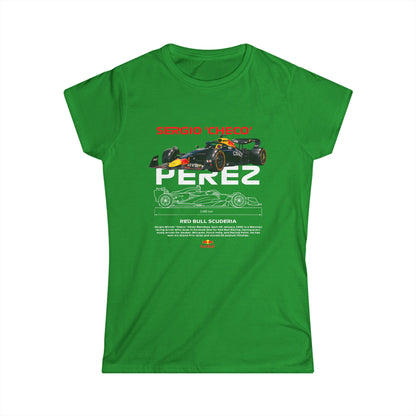 Sergio 'Checo' Perez Women's Softstyle Tee - Red Bull Racing Fan Apparel - CreativeRino