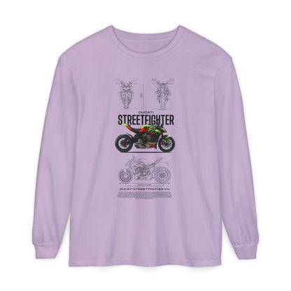 Ducati Streetfighter Long Sleeve T-Shirt - Retro Motorcycle Graphic T-shirt - CreativeRino