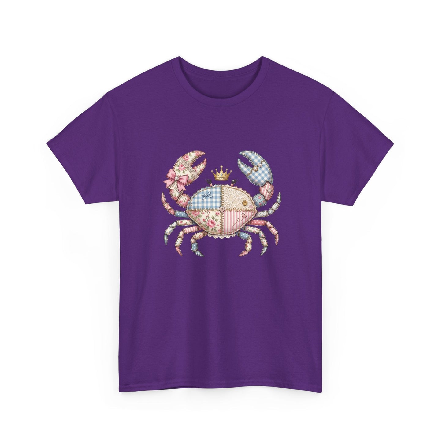 Patchwork Crab T-Shirt — Cute Coastal Animal Tee for Beach Lovers Printify