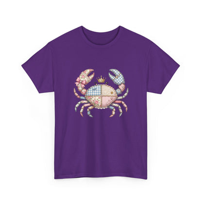 Patchwork Crab T-Shirt — Cute Coastal Animal Tee for Beach Lovers Printify