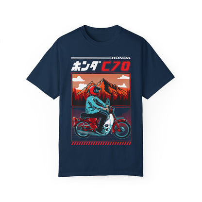Vintage Honda Motorcycle T-Shirt - Unisex Garment-Dyed Tee for Riders - CreativeRino
