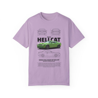 Dodge Charger SRT Hellcat Unisex Garment-Dyed T-Shirt - Car Enthusiast Apparel - CreativeRino