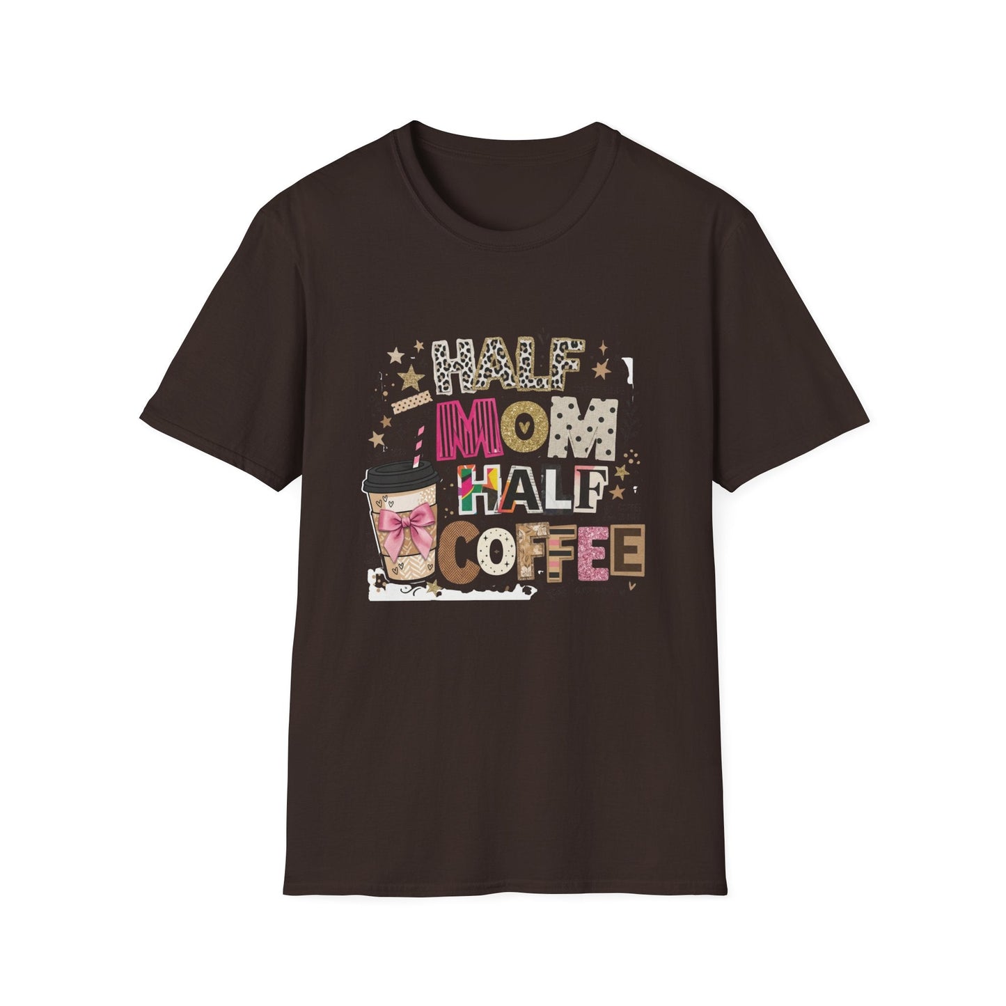 Half Mom Half Coffee T-Shirt — Funny Mom Coffee Tee Printify