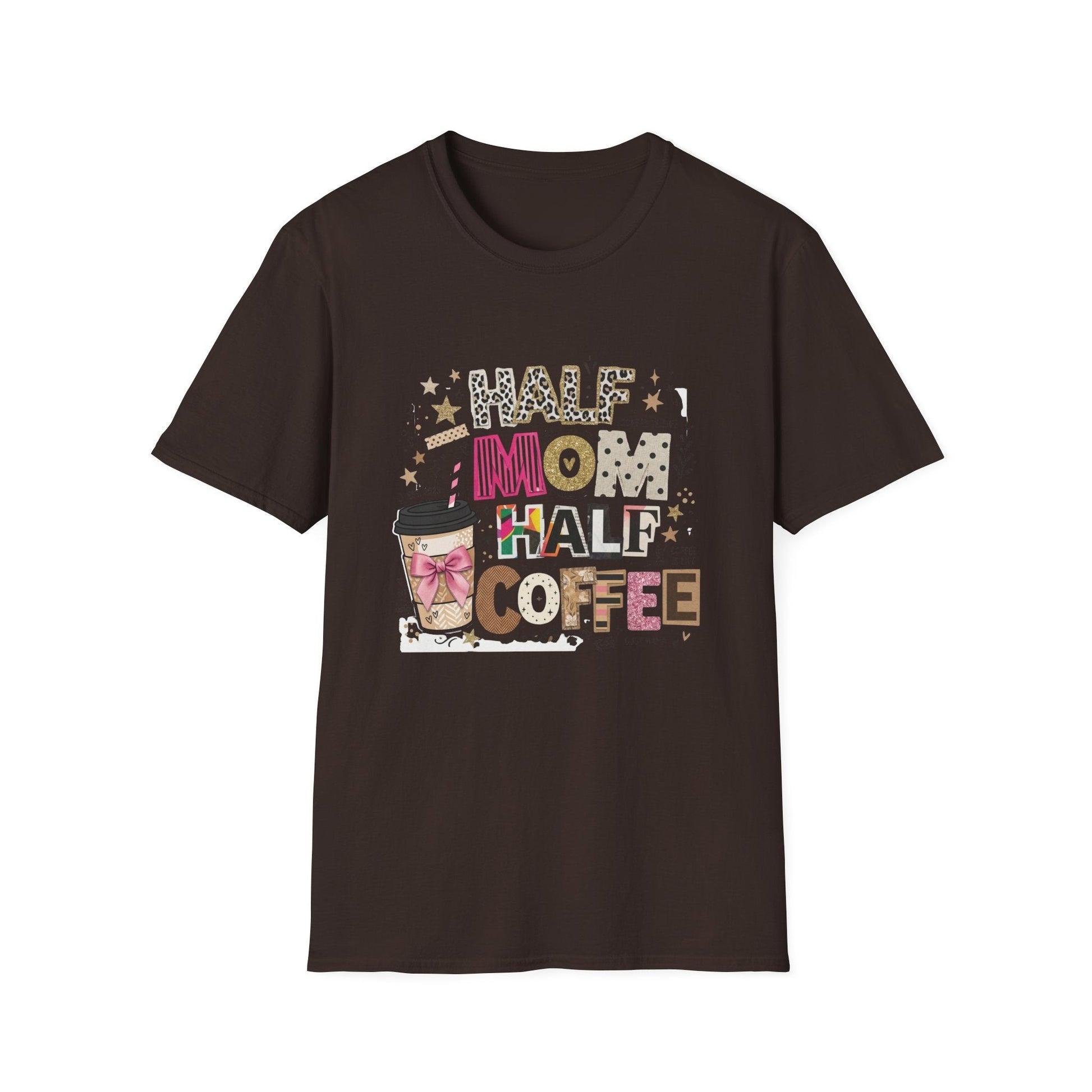 Half Mom Half Coffee T-Shirt — Funny Mom Coffee Tee Printify