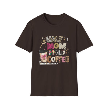 Half Mom Half Coffee T-Shirt — Funny Mom Coffee Tee Printify