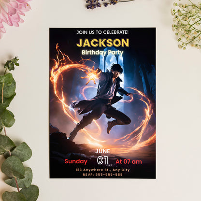Solo Leveling Birthday Invitation Template - CreativeRino