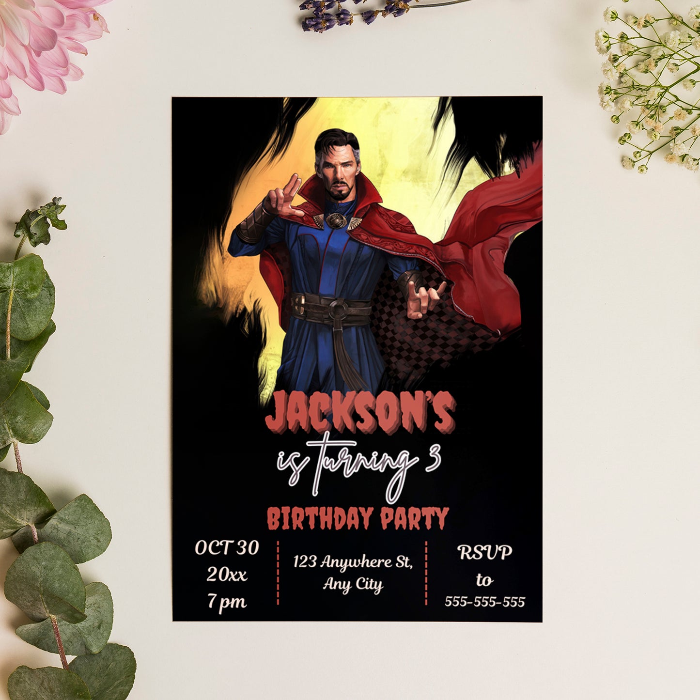 Doctor Strange Birthday Invitation Template - CreativeRino