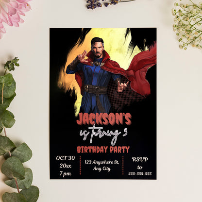 Doctor Strange Birthday Invitation Template - CreativeRino