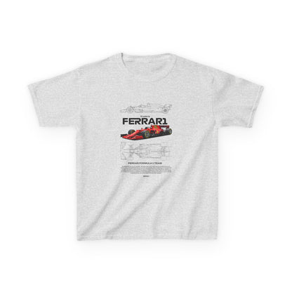Kids Ferrari Formula 1 Tee - Heavy Cotton Racing Shirt - CreativeRino