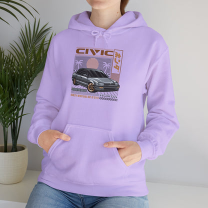 Civic Retro Car Hooded Sweatshirt - Perfect T-shirt Gift for Car Enthusiasts - CreativeRino