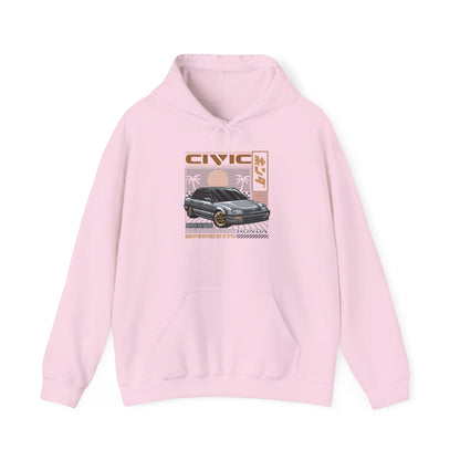 Civic Retro Car Hooded Sweatshirt - Perfect T-shirt Gift for Car Enthusiasts - CreativeRino