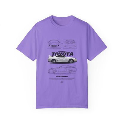 Toyota Supra Garment-Dyed Unisex T-Shirt - Classic Car Graphic T-shirt - CreativeRino
