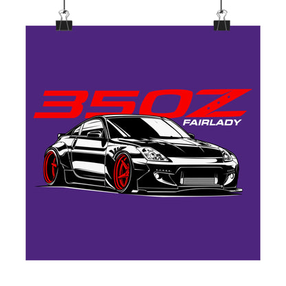 350Z Fairlady Matte Square Poster - Car Enthusiast Wall Art - CreativeRino