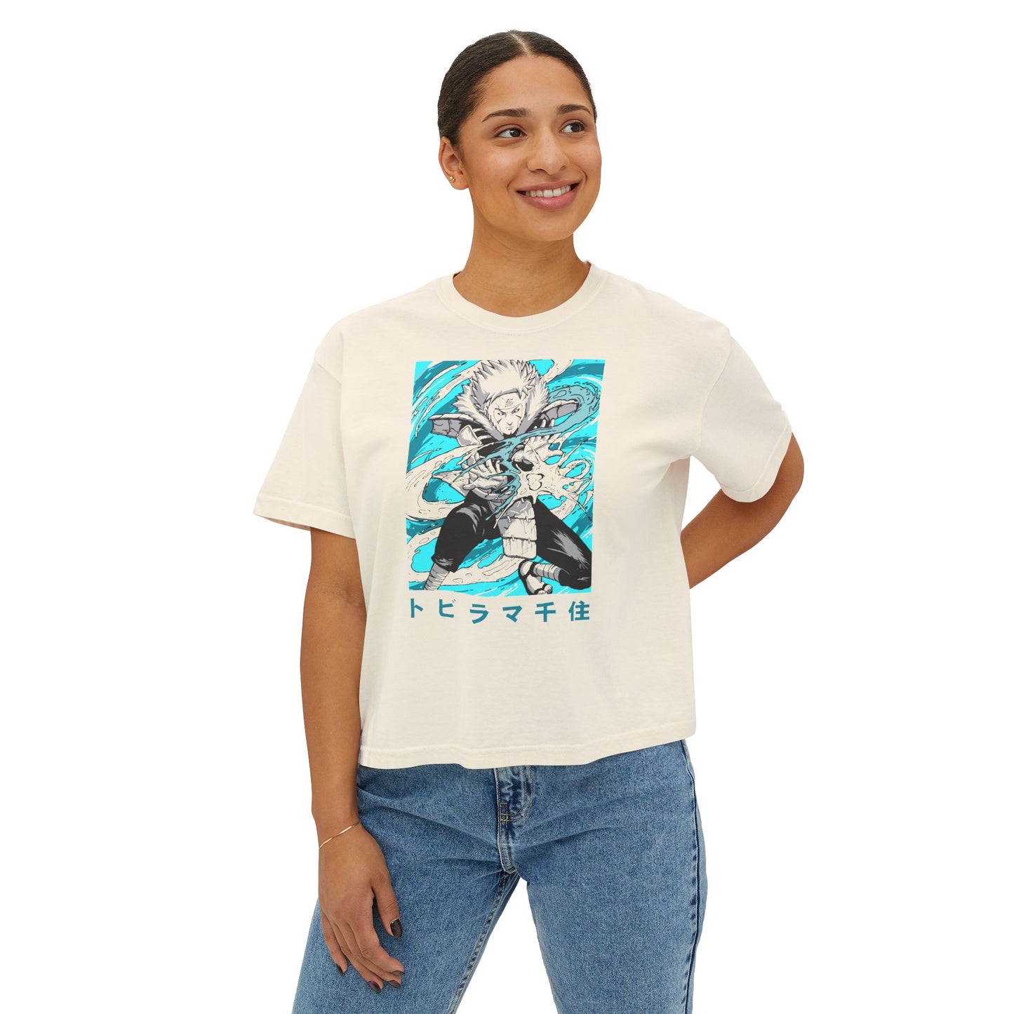 Women Boxy Tee with Anime Design - Stylish Naruto Graphic T-shirt for Fans - CreativeRino