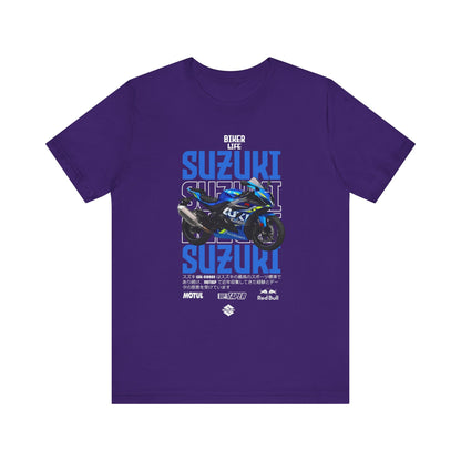 Biker Life Suzuki T-Shirt - Unisex Jersey Tee for Motorcycle Enthusiasts - CreativeRino