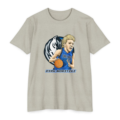 Unisex CVC Jersey T-shirt - Dirk Nowitzki Basketball Graphic Tee - CreativeRino