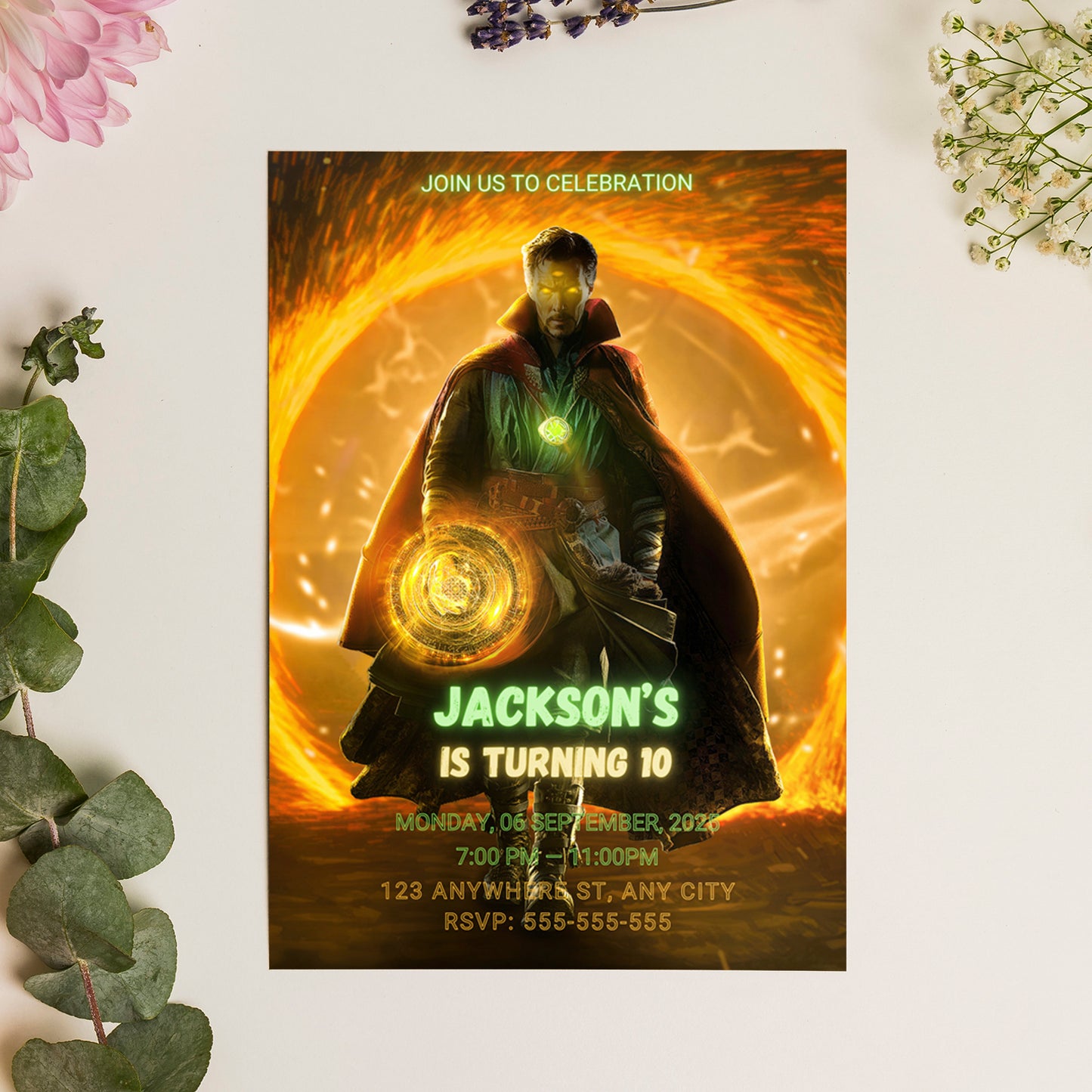 Doctor Strange Birthday Invitation Template - CreativeRino
