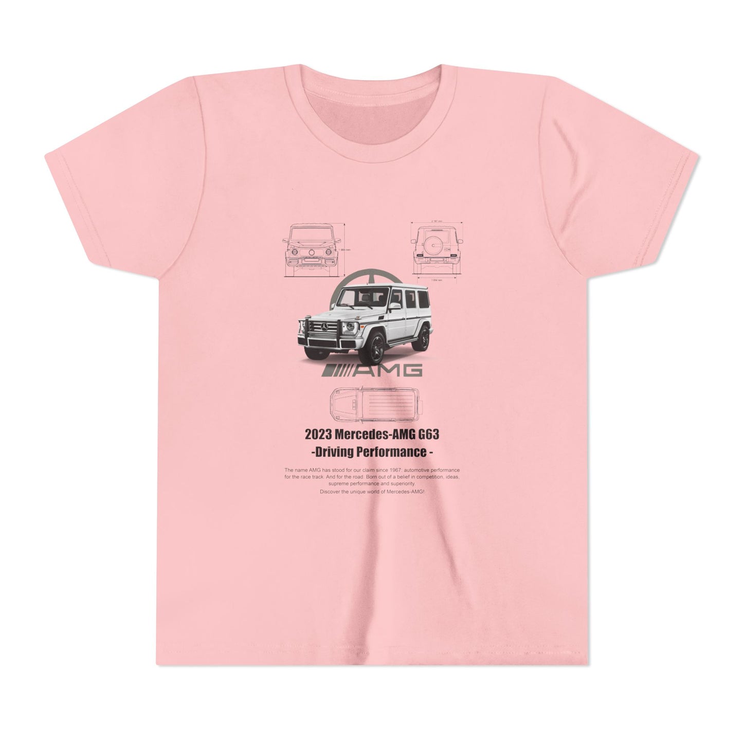 Mercedes-AMG G63 Youth Short Sleeve Tee - Driving Performance Graphic Car T-shirt - CreativeRino