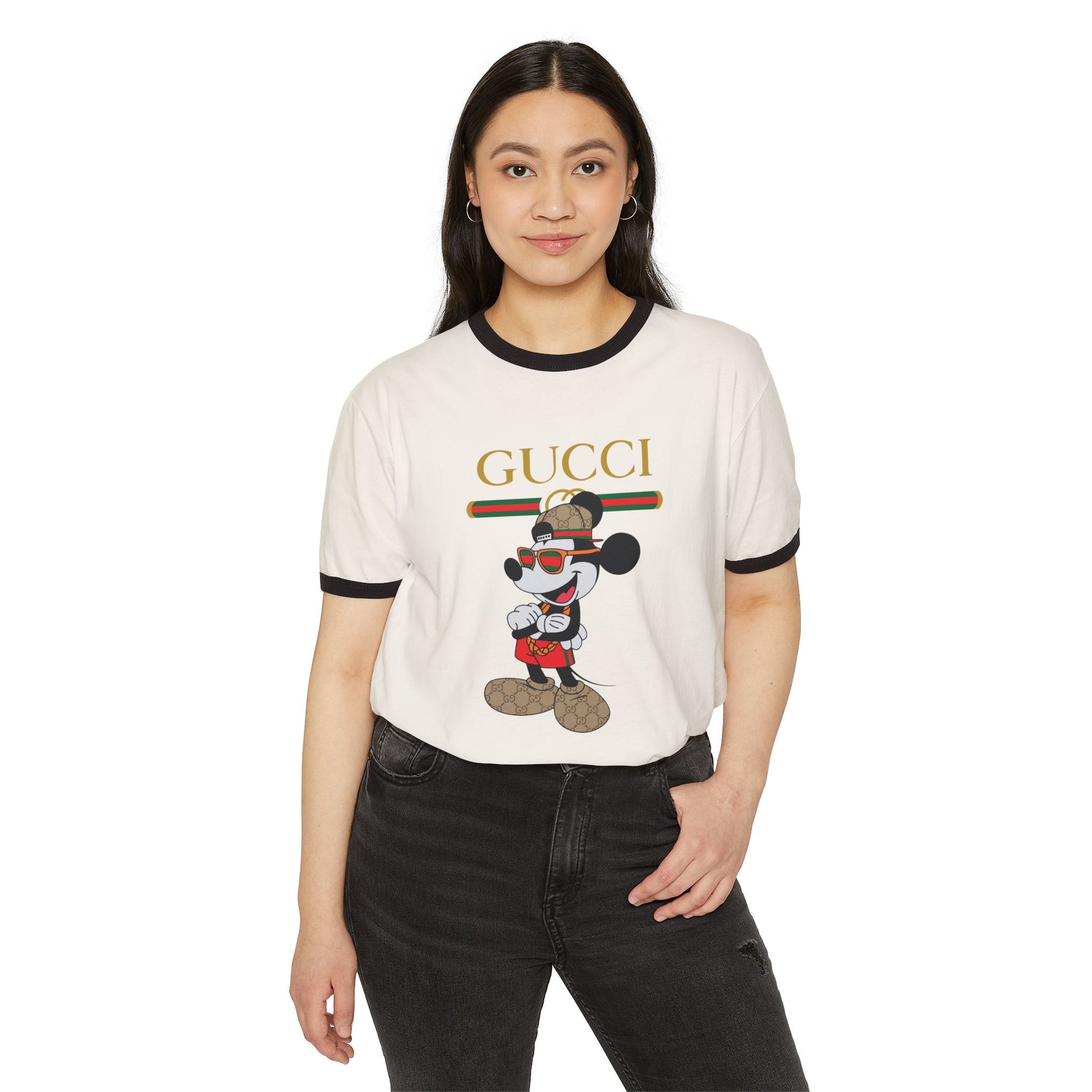 Mickey Mouse Gucci Ringer T-shirt - CreativeRino