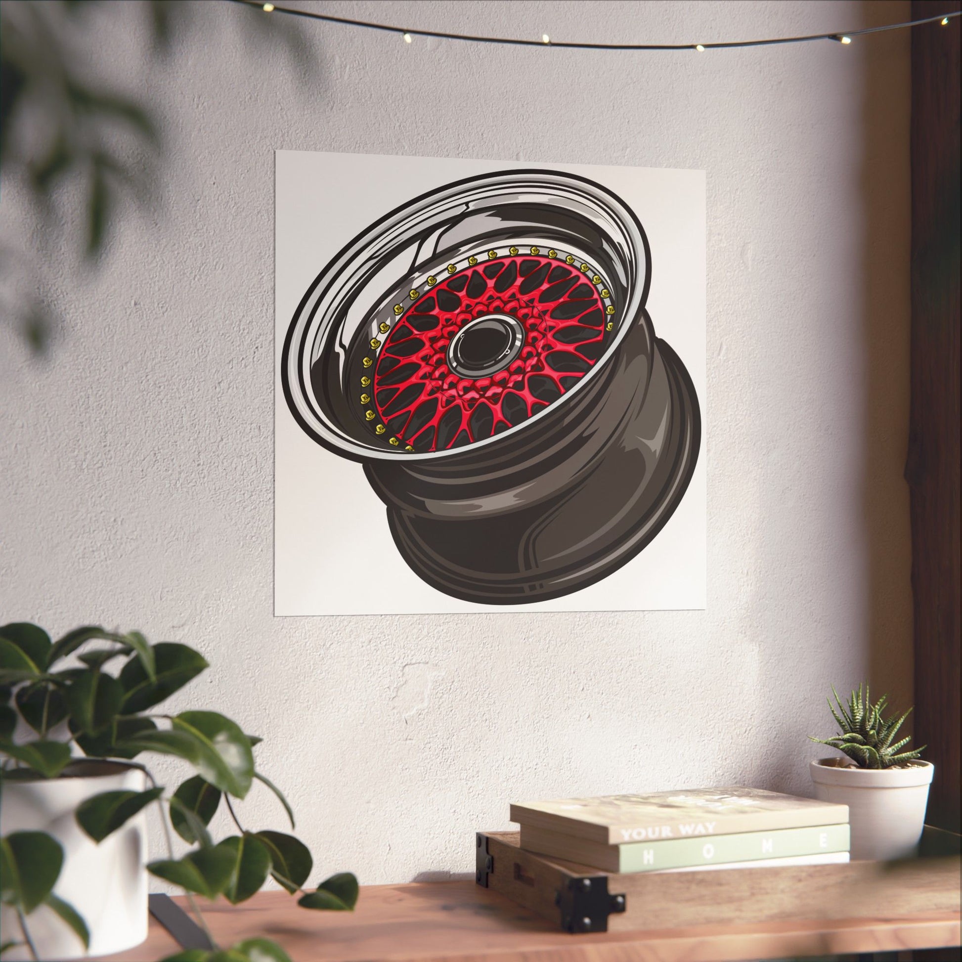 Stylish Car Wheel Matte Square Poster - Perfect Poster for Automotive Enthusiasts - CreativeRino
