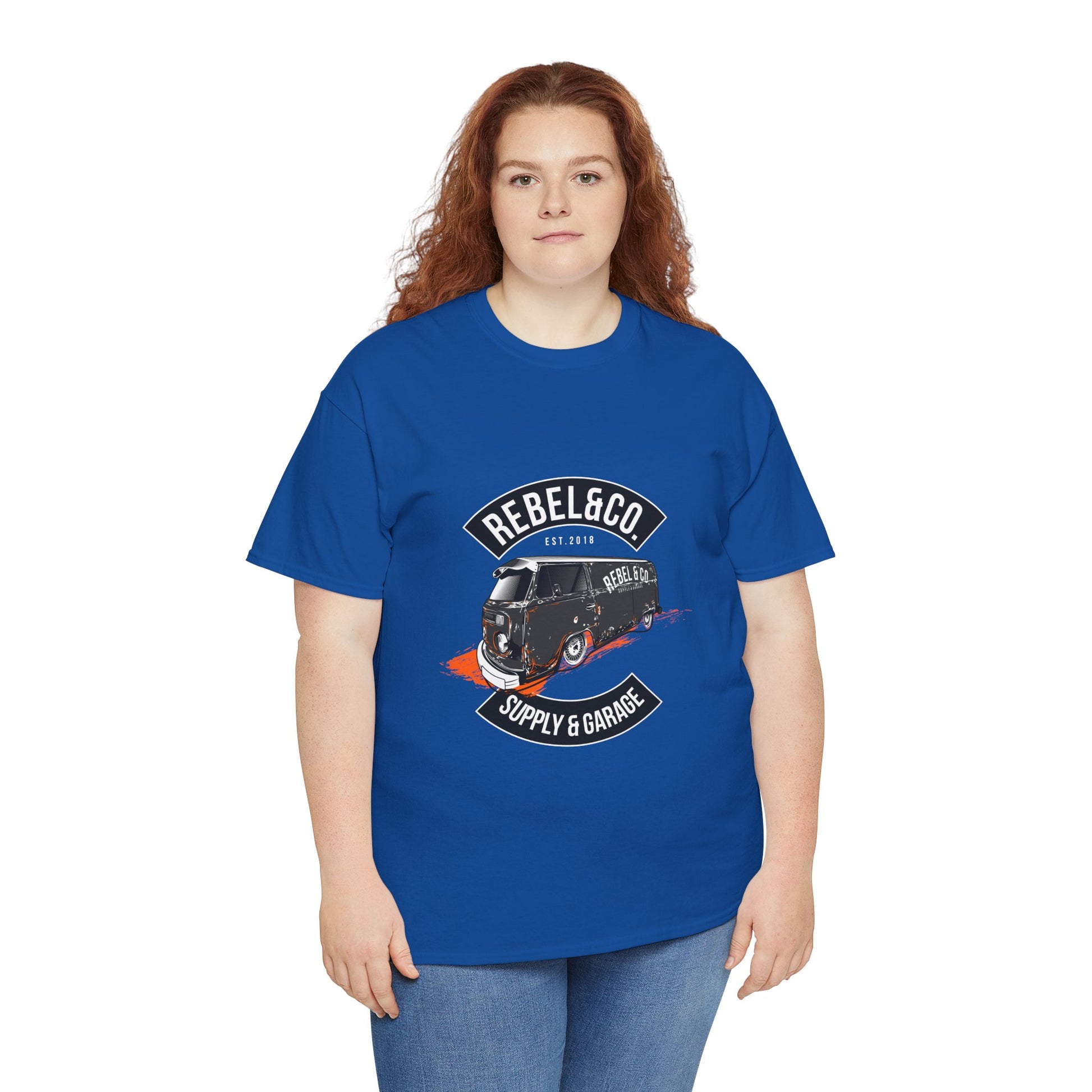 Rebel & Co. Supply Van Unisex Heavy Cotton Tee - Vintage Garage Style T-shirt - CreativeRino