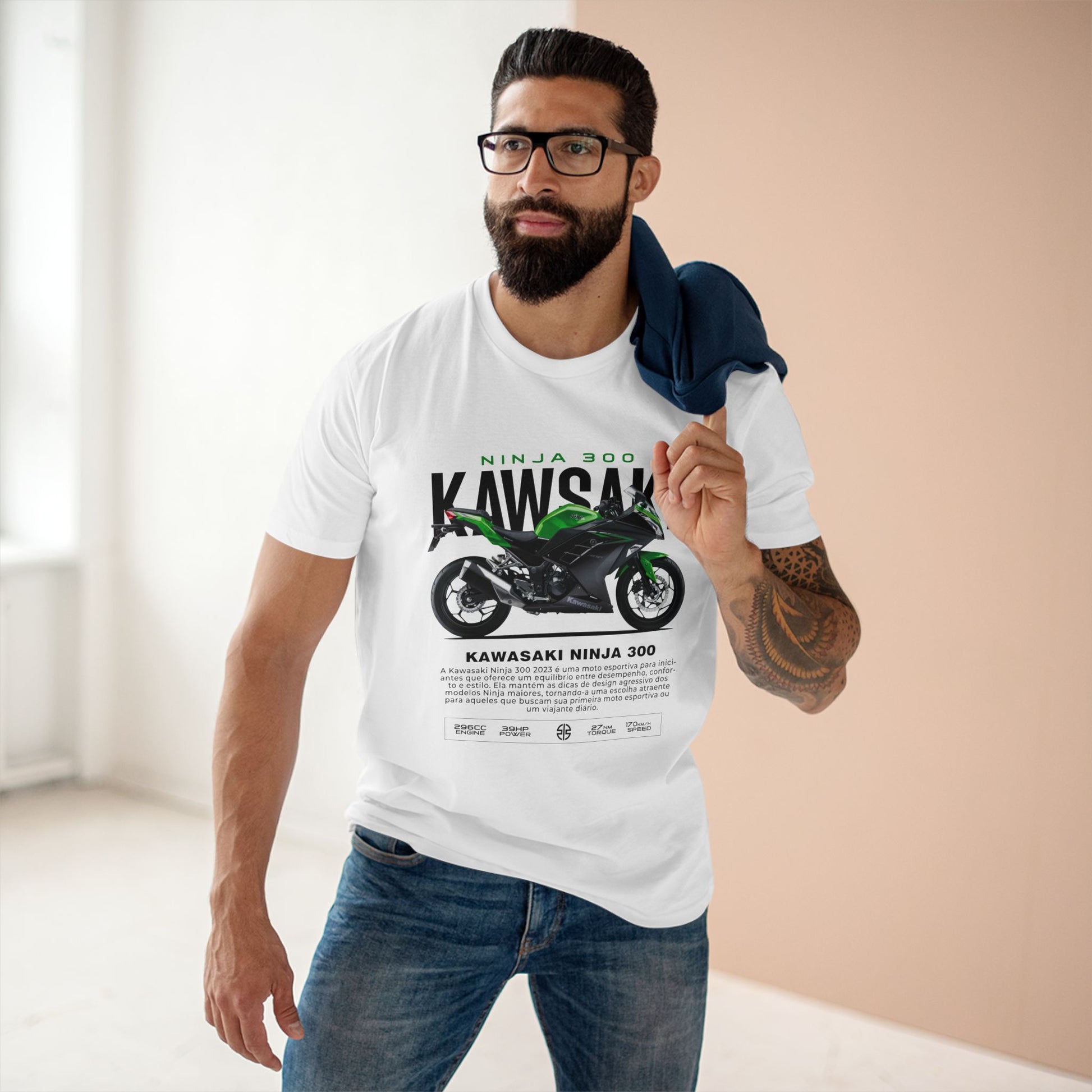 Kawasaki Ninja 300 Motorcycle Tee - Perfect T-shirt for Riders & Fans - CreativeRino