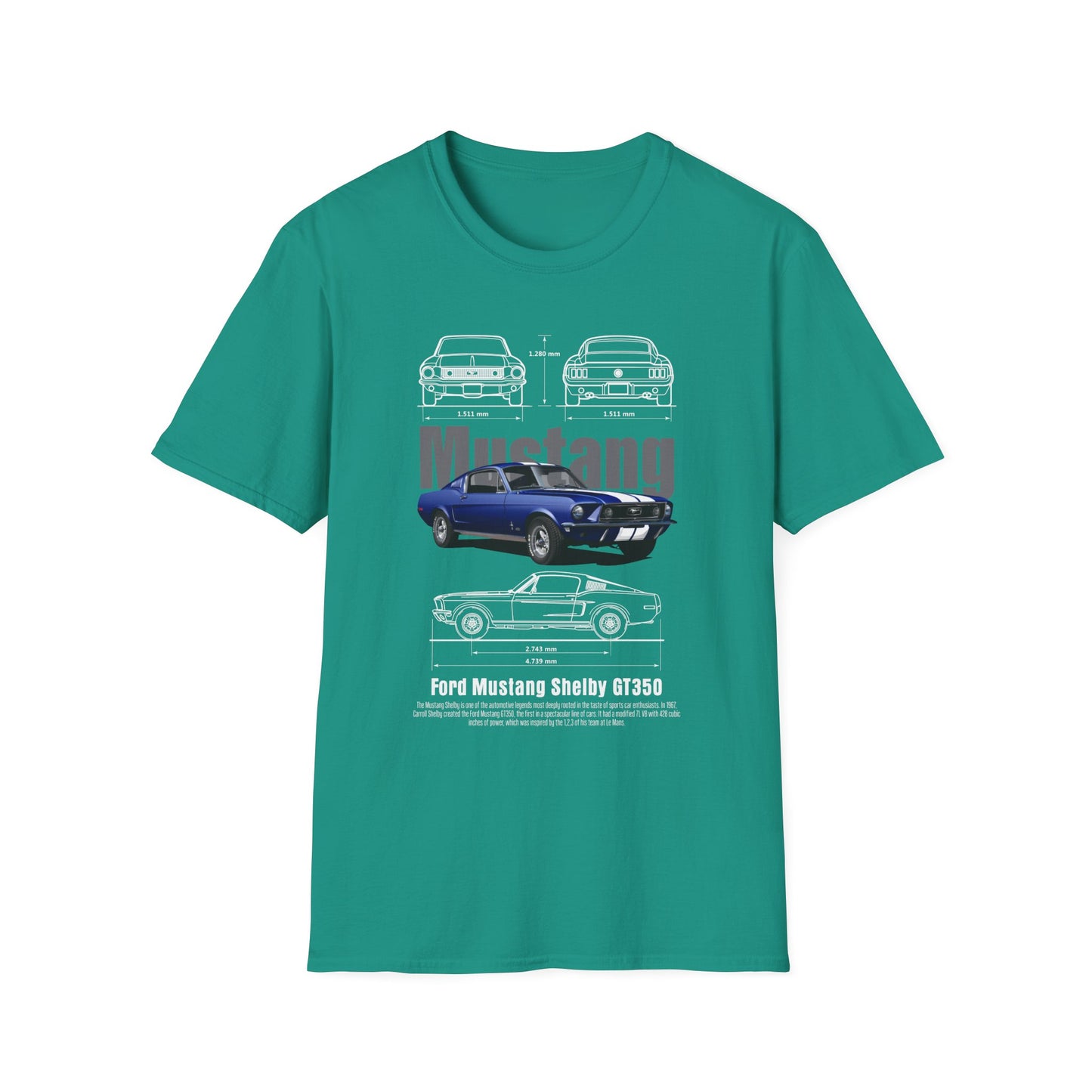 Ford Mustang Shelby GT350 Unisex Softstyle T-Shirt - Car Lovers Tee - CreativeRino