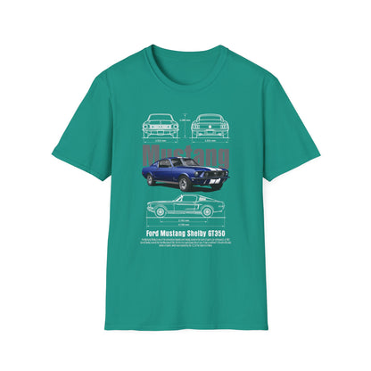 Ford Mustang Shelby GT350 Unisex Softstyle T-Shirt - Car Lovers Tee - CreativeRino